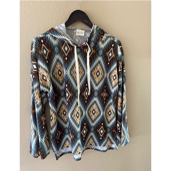 Tribal print hoodie pullover - Picture 5 of 6